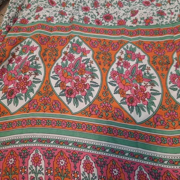 Lulu's Perfect Moments Cream Print Smocked Tie-Strap Culotte Jumpsuit Size Small - Picture 9 of 12